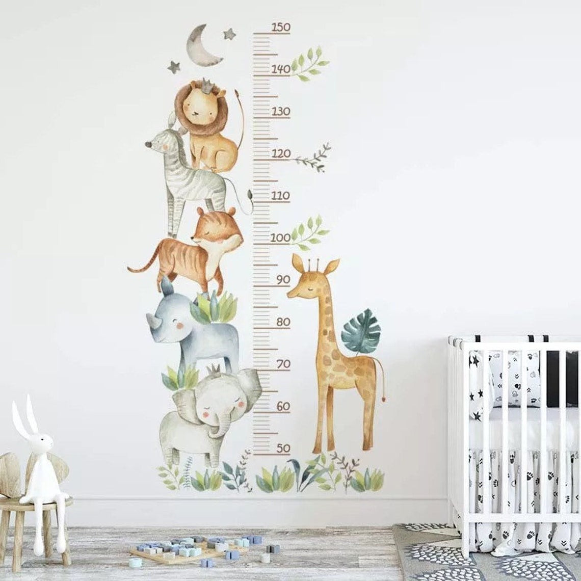 Calcomania de Pared medidor de altura infantil con animales de colores – Mi  tienda